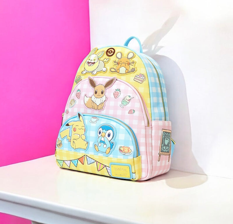 Load image into Gallery viewer, Loungefly Pokemon Cafe Triple Pocket Backpack - PRE ORDER
