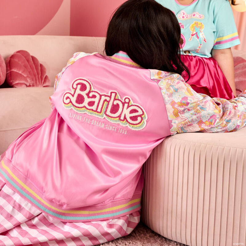 Load image into Gallery viewer, Loungefly Barbie 65th Anniversary Bomber Jacket
