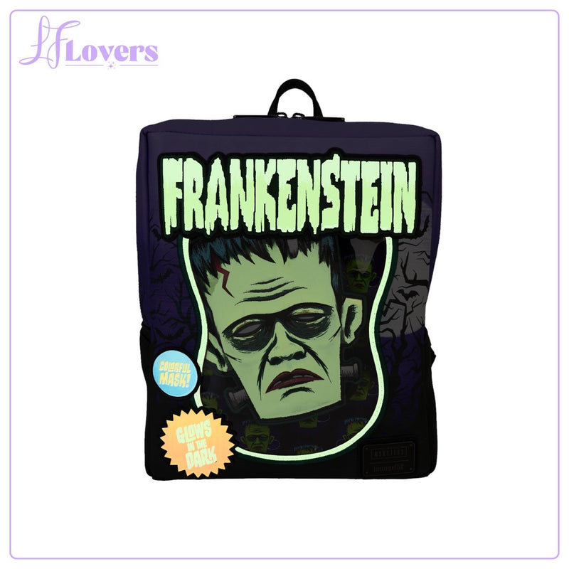 Load image into Gallery viewer, Loungefly Universal Monsters Frankenstein Neon Mask Mini Backpack - PRE ORDER
