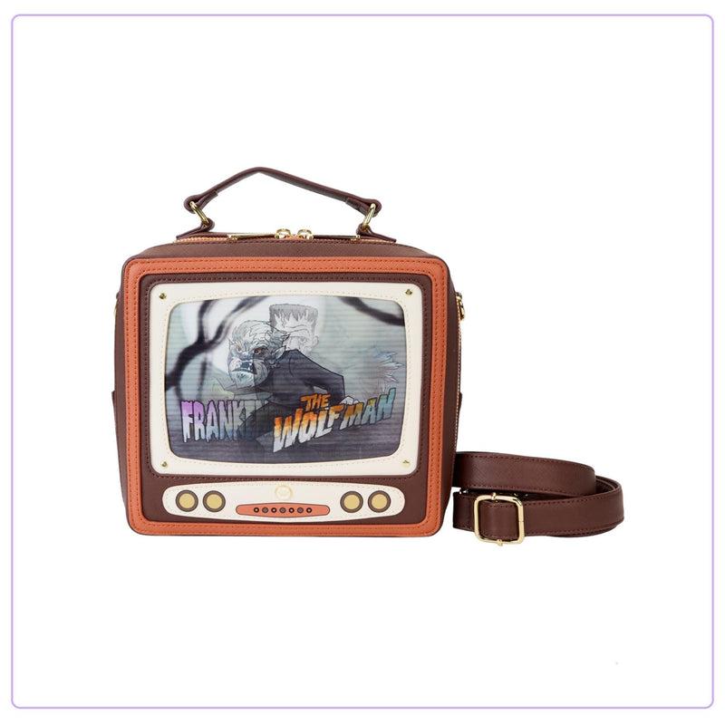 Load image into Gallery viewer, Loungefly Universal Monsters Vintage TV Triple Lenticular Crossbody - PRE ORDER
