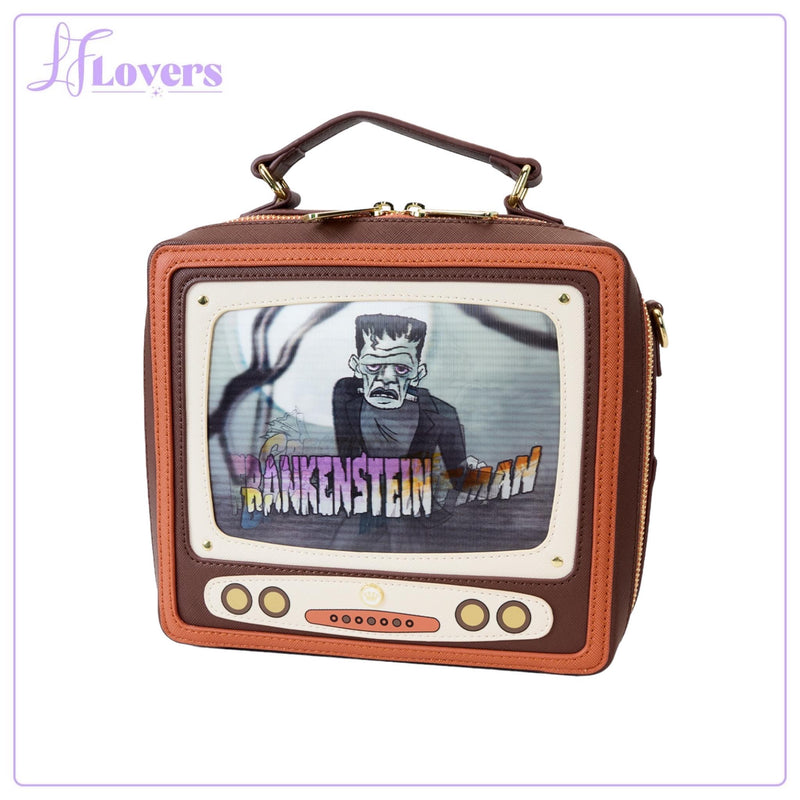 Load image into Gallery viewer, Loungefly Universal Monsters Vintage TV Triple Lenticular Crossbody - PRE ORDER
