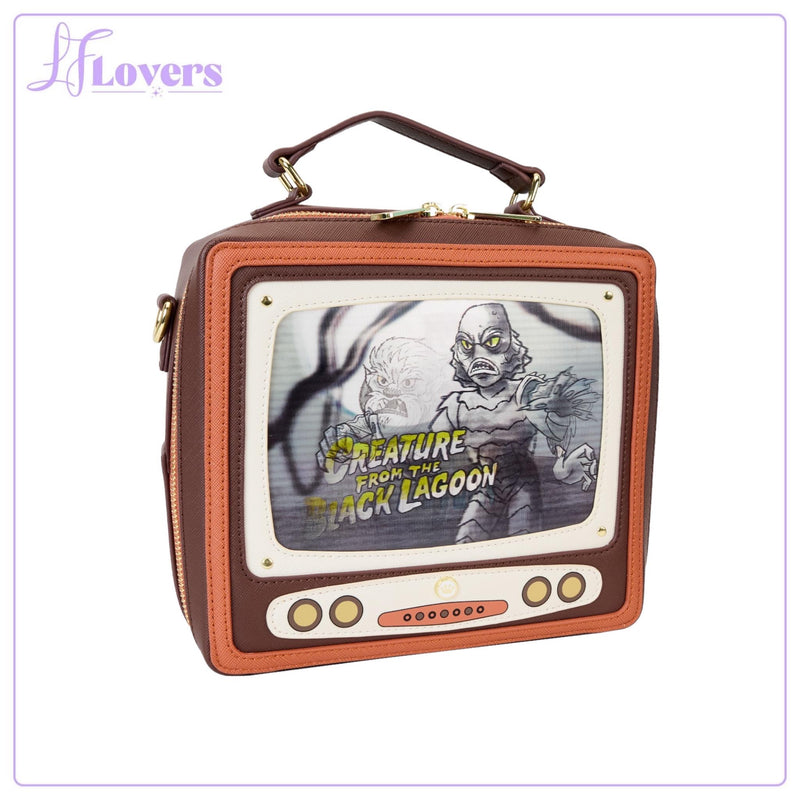 Load image into Gallery viewer, Loungefly Universal Monsters Vintage TV Triple Lenticular Crossbody - PRE ORDER
