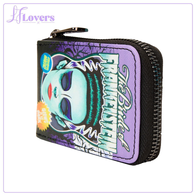 Load image into Gallery viewer, Loungefly Universal Monsters Bride Of Frankenstein Neon Mask Zip Around Wallet
