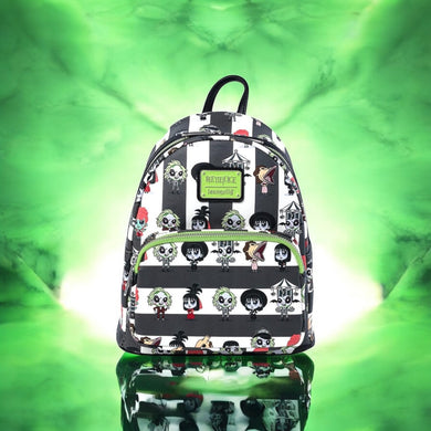 Loungefly Beetlejuice Group Chibi All Over Print Mini Backpack