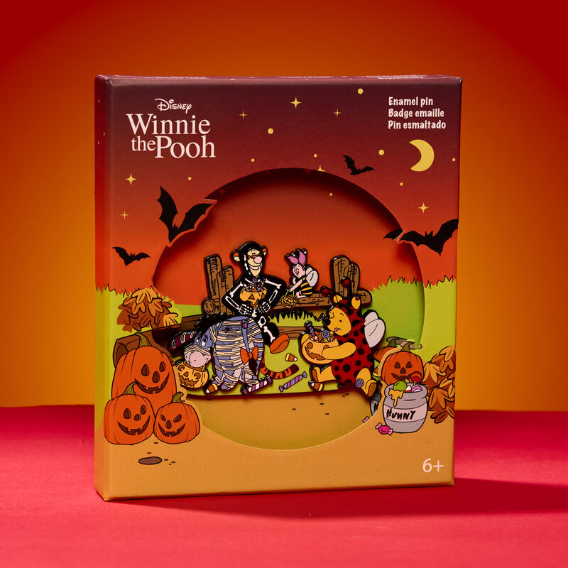 Load image into Gallery viewer, Loungefly Disney Winnie The Pooh Trick Or Treat Moving 3&quot; Collector Box Pin
