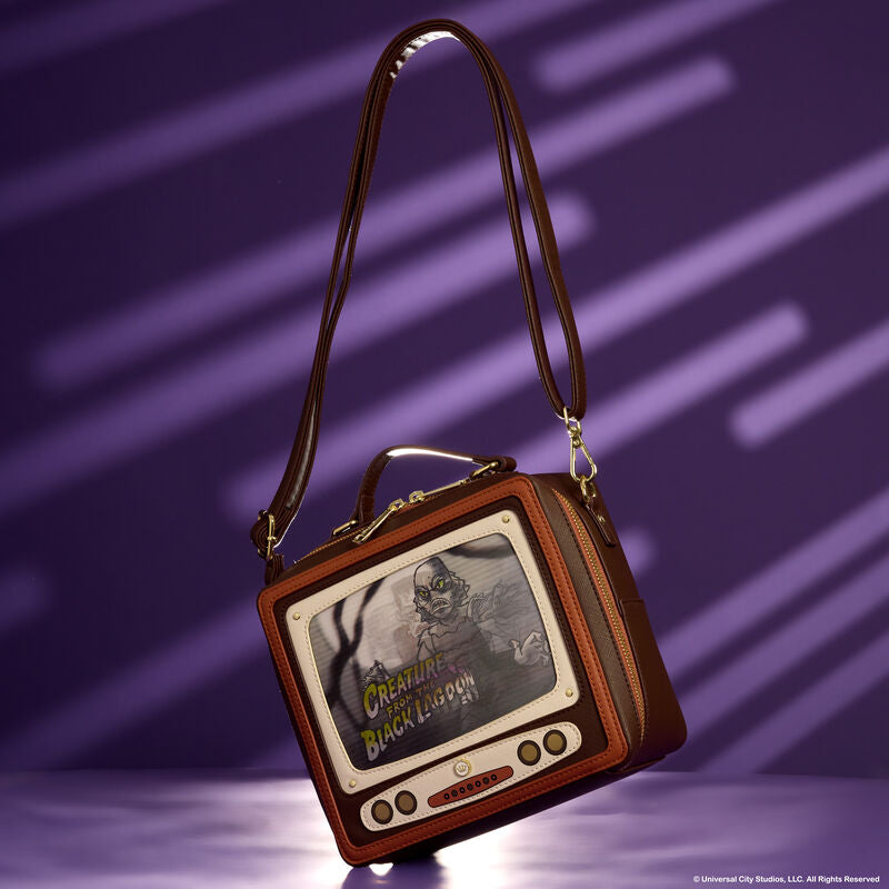 Load image into Gallery viewer, Loungefly Universal Monsters Vintage TV Triple Lenticular Crossbody - PRE ORDER
