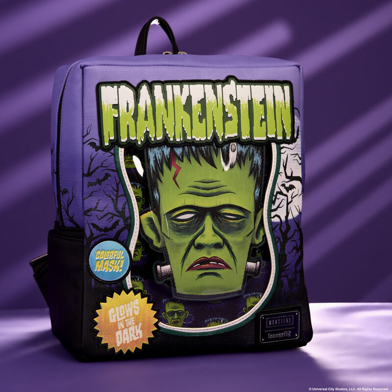 Load image into Gallery viewer, Loungefly Universal Monsters Frankenstein Neon Mask Mini Backpack - PRE ORDER
