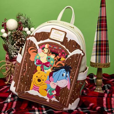 Loungefly Disney Winnie The Pooh Holiday Scene Pooh And Friends Mini Backpack