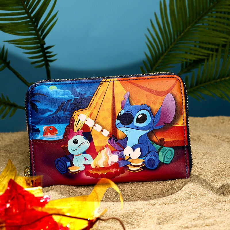 Load image into Gallery viewer, Loungefly Disney Stitch Camping Cuties Zip Around Wallet

