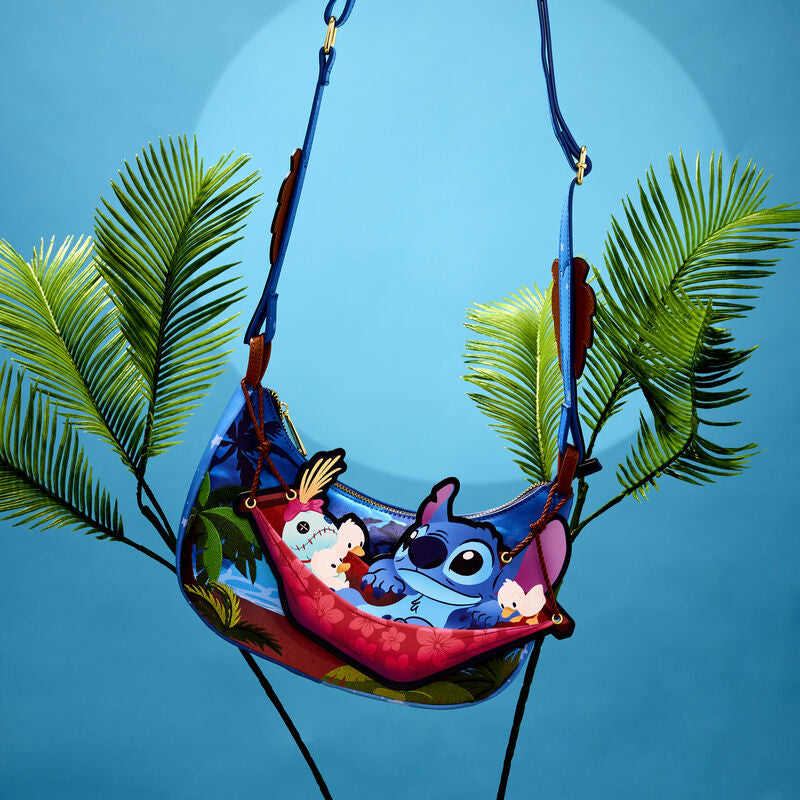 Load image into Gallery viewer, Loungefly Disney Stitch Camping Cuties Hammock Crossbody - PRE ORDER - LF Lovers
