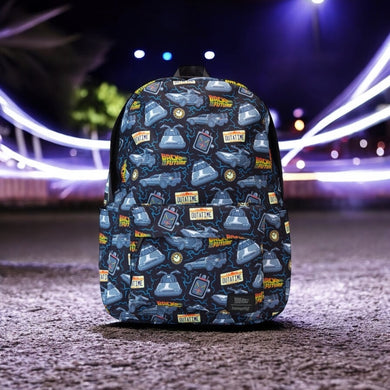 Loungefly Universal Back To The Future 40th Anniversary Nylon Full Size Backpack - PRE ORDER