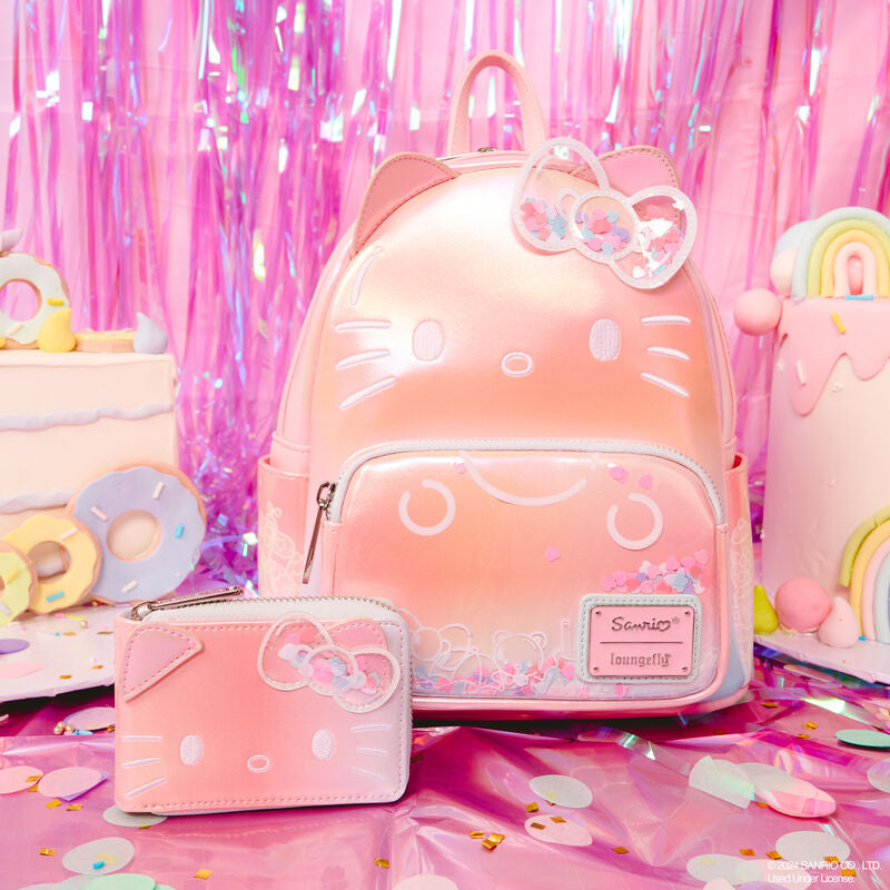 Load image into Gallery viewer, Loungefly Hello Kitty 50th Anniversary Clear and Cute Cosplay Mini Backpack
