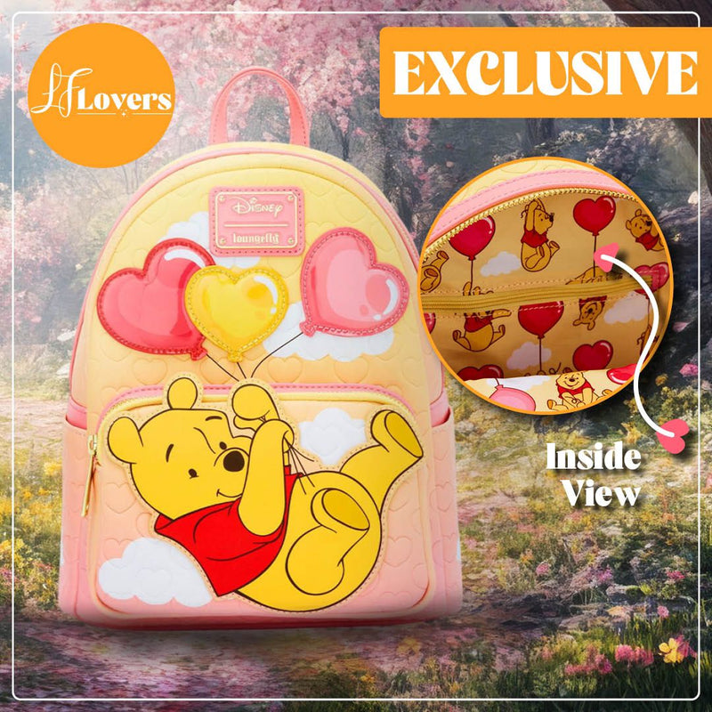 Load image into Gallery viewer, Loungefly Disney Winnie the Pooh Heart Balloon Pooh Bear Mini Backpack
