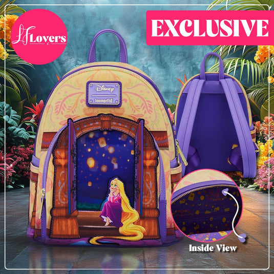 Loungefly Disney Tangled Rapunzel Lenticular Lantern Window Mini Backpack