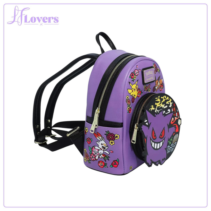 Load image into Gallery viewer, Loungefly Pokémon Gengar Floral Characters Mini Backpack
