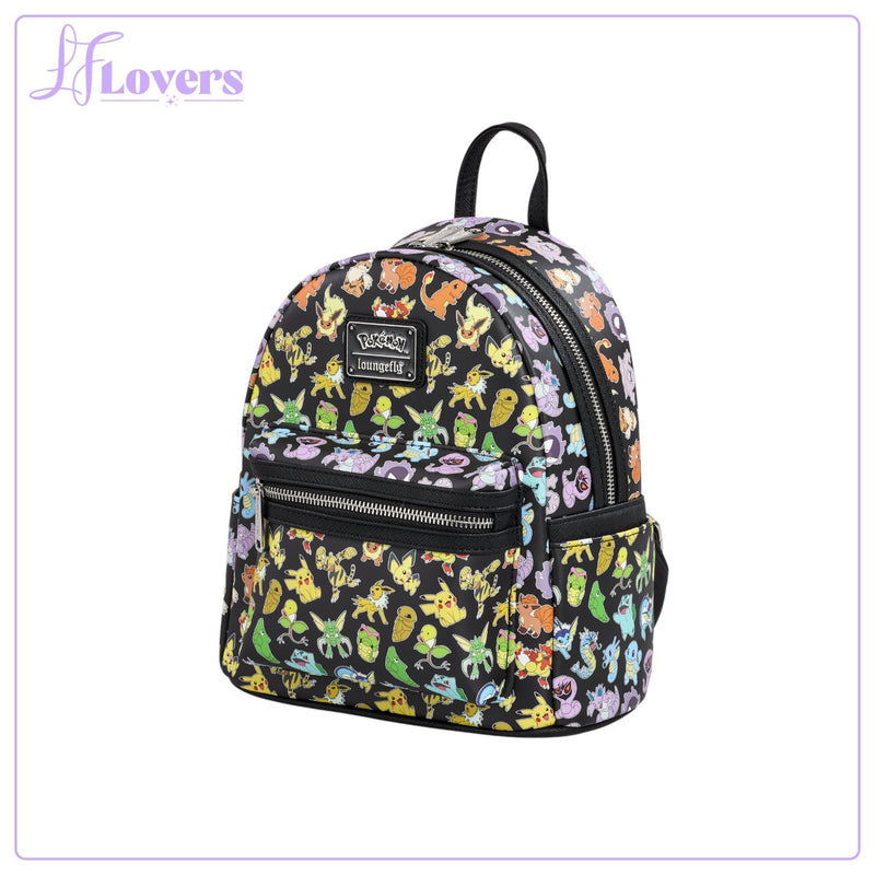 Load image into Gallery viewer, Loungefly Pokémon Multi Characters All Over Print Mini Backpack
