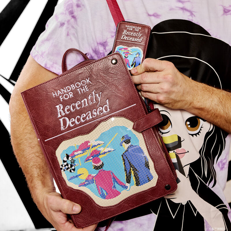 Load image into Gallery viewer, Loungefly Beetlejuice Handbook For The Recently Deceased Pin Trader Backpack - PRE ORDER
