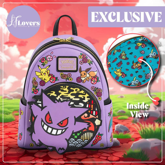 Loungefly Pokémon Gengar Floral Characters Mini Backpack