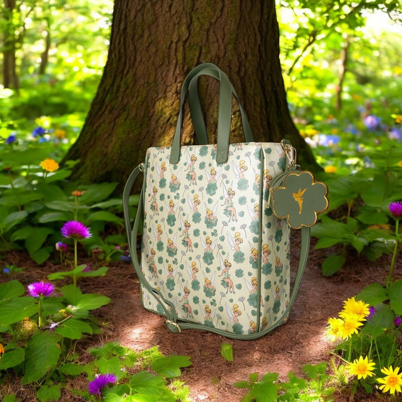 Load image into Gallery viewer, Loungefly Disney Tinker Bell 4-Leaf Clover Tote Bag With Coin Bag - PRE ORDER
