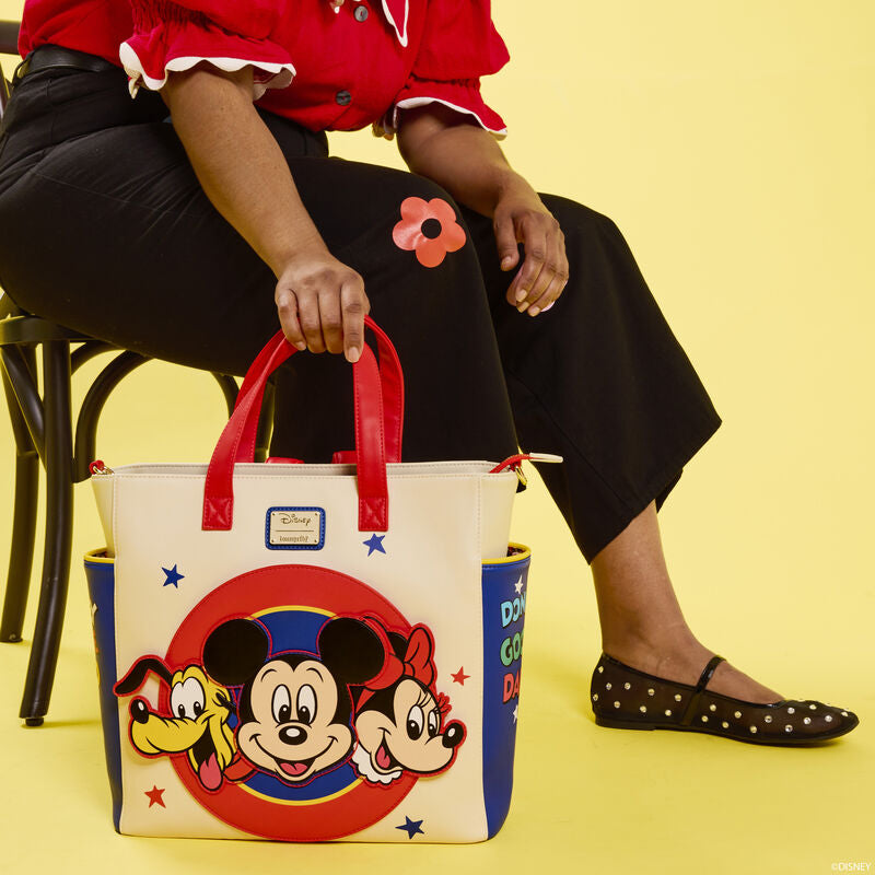 Load image into Gallery viewer, Loungefly Disney Mickey And Friends Convertible Backpack And Tote Bag
