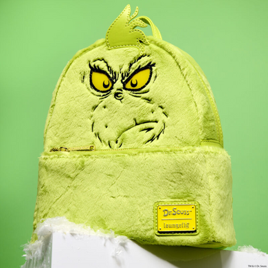 Loungefly Dr Seuss Plush Grinch Light Up Cosplay Mini Backpack