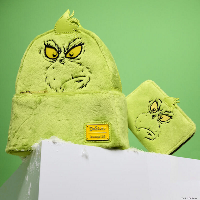 Load image into Gallery viewer, Loungefly Dr Seuss Plush Grinch Light Up Cosplay Mini Backpack
