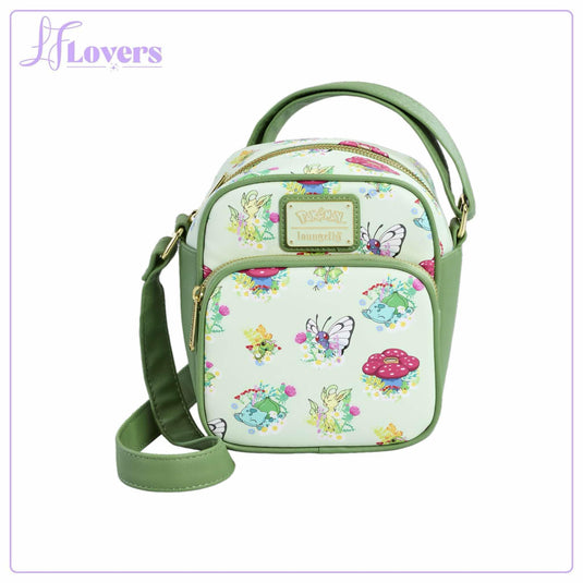 Loungefly Pokémon Grass Type Allover Print Crossbody Bag - PREORDER