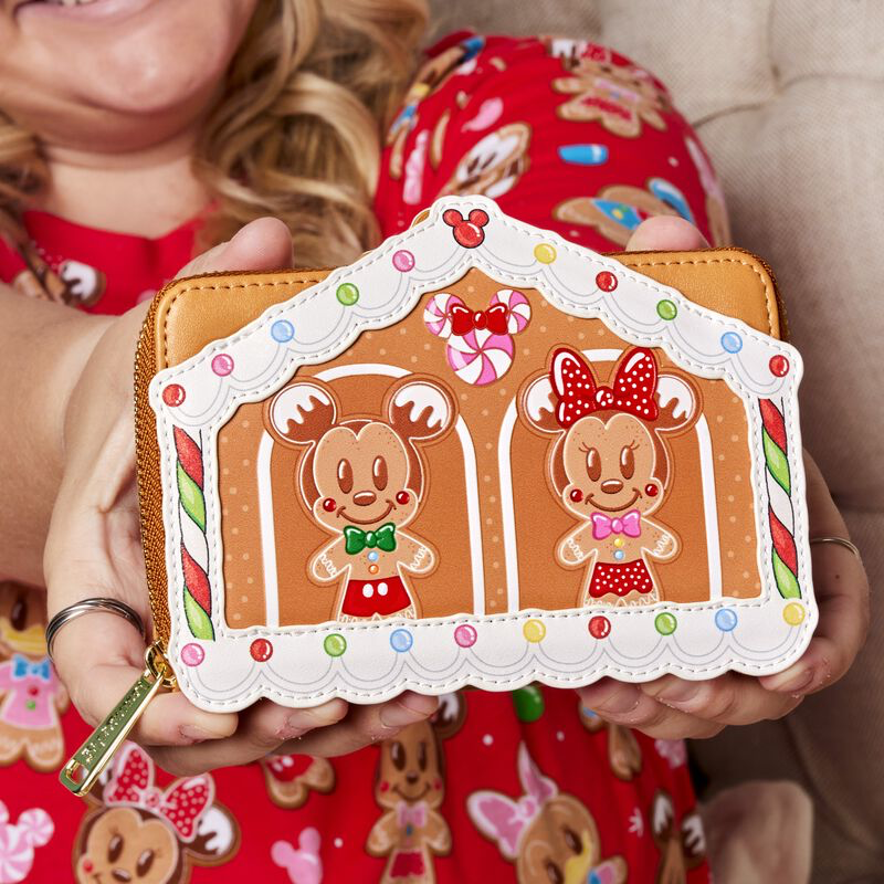 Load image into Gallery viewer, Loungefly Disney Mickey and Friends Gingerbread House Zip Around Wallet - LF Lovers
