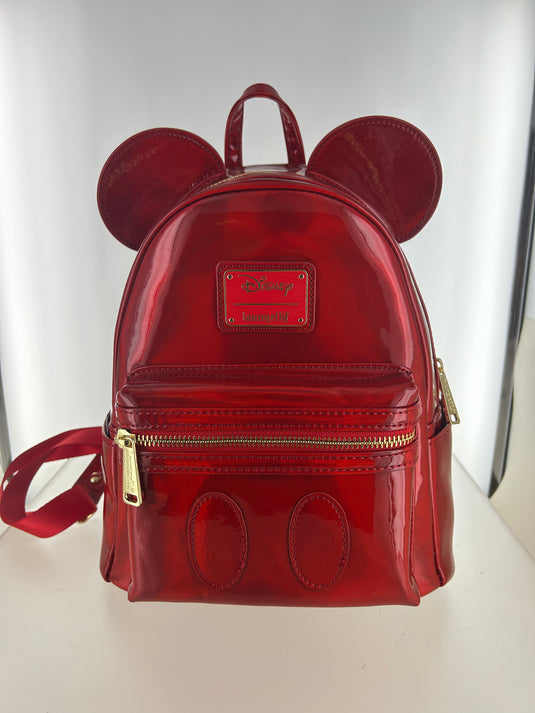 OUTLET - LFLovers Exclusive - Loungefly Disney Mickey Mouse Red Oil Slick Mini Backpack - DAMAGED - LF Lovers