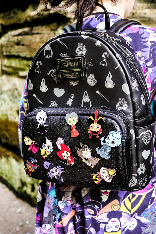 Loungefly Disney Villains All Over Print Mini Backpack - Purple