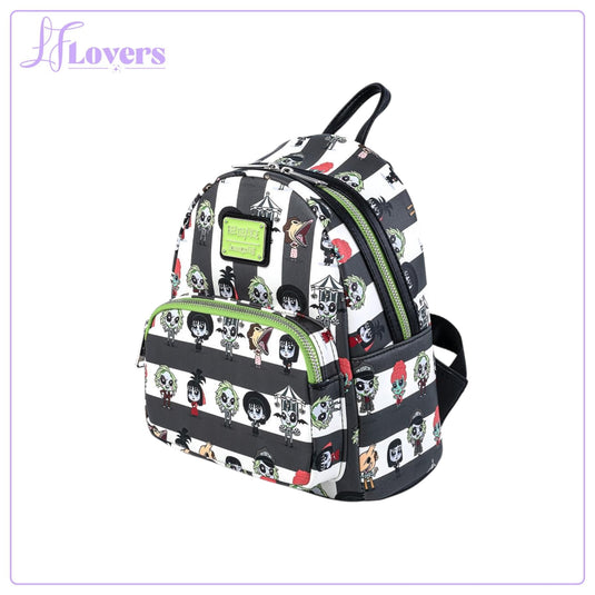 Loungefly Beetlejuice Group Chibi All Over Print Mini Backpack