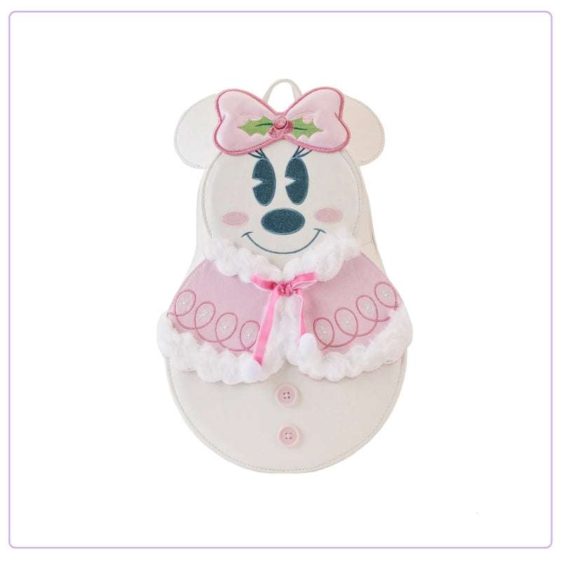 Load image into Gallery viewer, Loungefly Disney Minnie Pastel Figural Snowman Mini Backpack - LF Lovers
