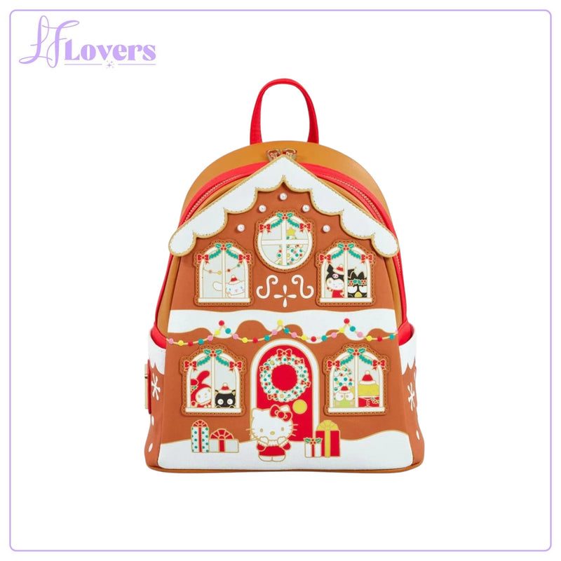 Load image into Gallery viewer, Loungefly Sanrio Hello Kitty and Friends Gingerbread House Mini Backpack
