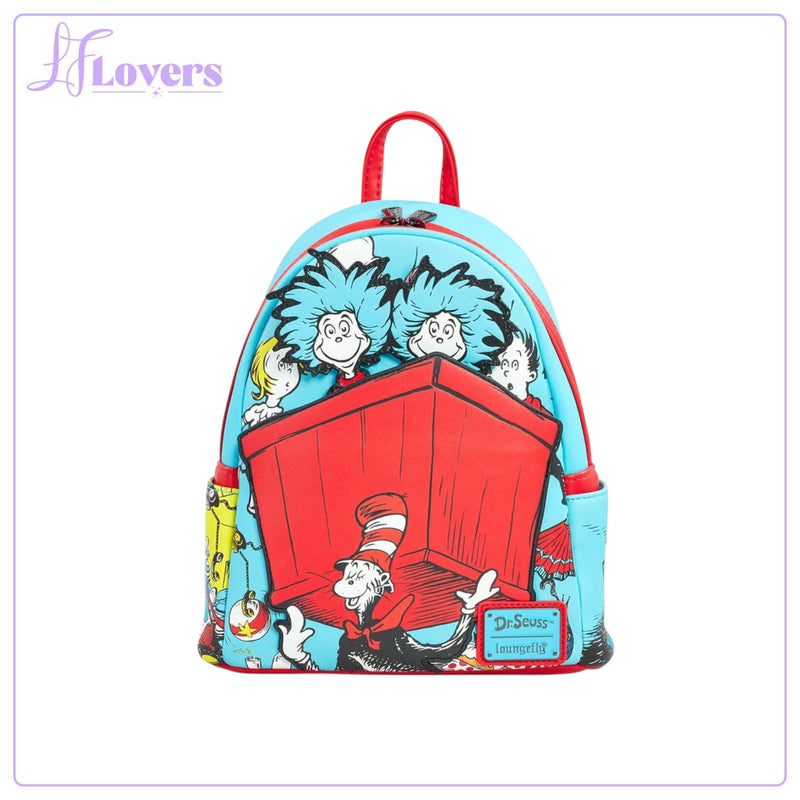 Load image into Gallery viewer, Loungefly Dr Seuss Thing 1&amp;2 Box Mini Backpack
