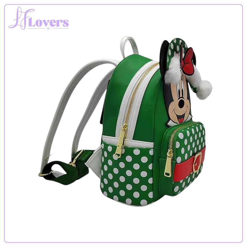 Load image into Gallery viewer, Loungefly Disney Minnie Mouse Polka Dot Christmas Cosplay Mini Backpack
