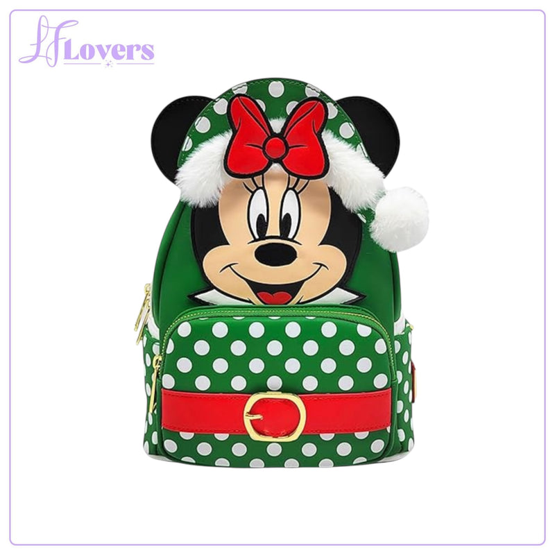 Load image into Gallery viewer, Loungefly Disney Minnie Mouse Polka Dot Christmas Cosplay Mini Backpack
