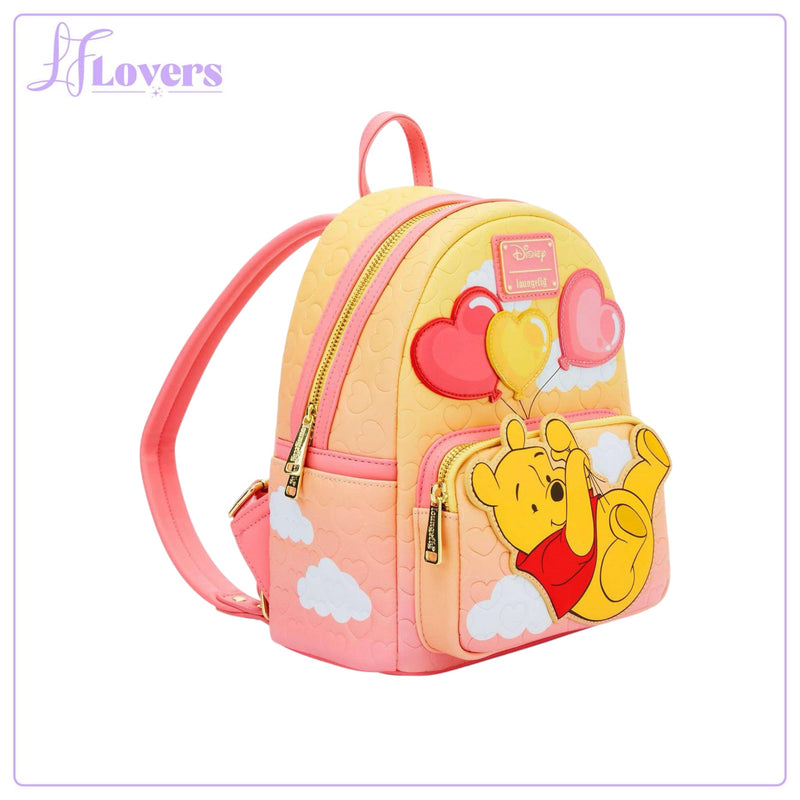 Load image into Gallery viewer, Loungefly Disney Winnie the Pooh Heart Balloon Pooh Bear Mini Backpack
