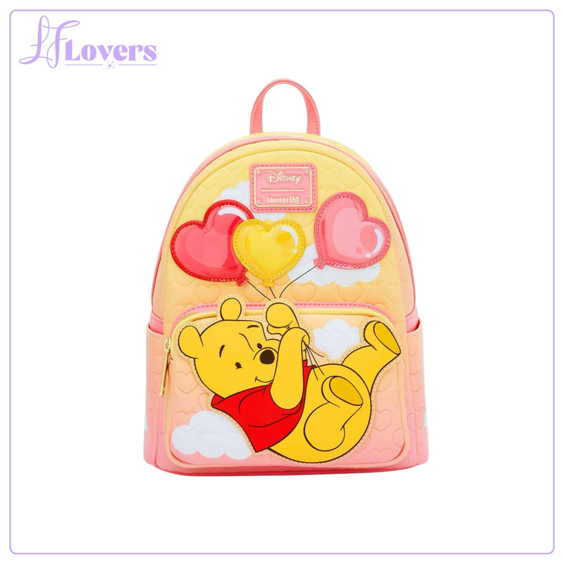 Load image into Gallery viewer, Loungefly Disney Winnie the Pooh Heart Balloon Pooh Bear Mini Backpack
