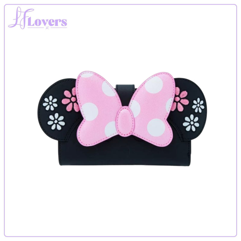 Load image into Gallery viewer, Loungefly Disney Minnie Floral Rock The Dots Flap Wallet - PRE ORDER
