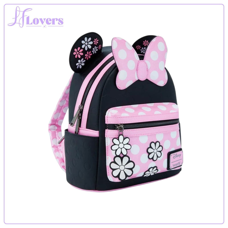 Load image into Gallery viewer, Loungefly Minnie Floral Rock The Dots Mini Backpack - PRE ORDER
