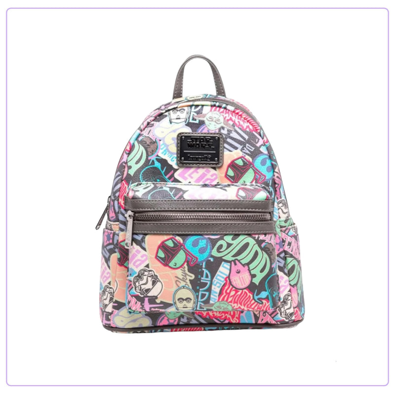 Load image into Gallery viewer, Loungefly Star Wars Pastel Sticker Mini Backpack - LF Lovers
