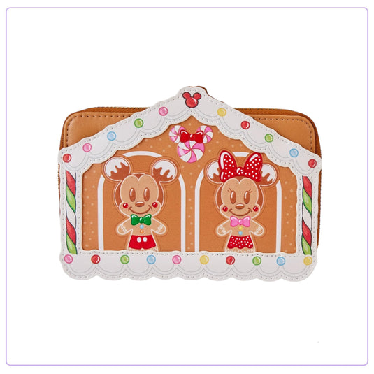 Loungefly Disney Mickey and Friends Gingerbread House Zip Around Wallet - LF Lovers