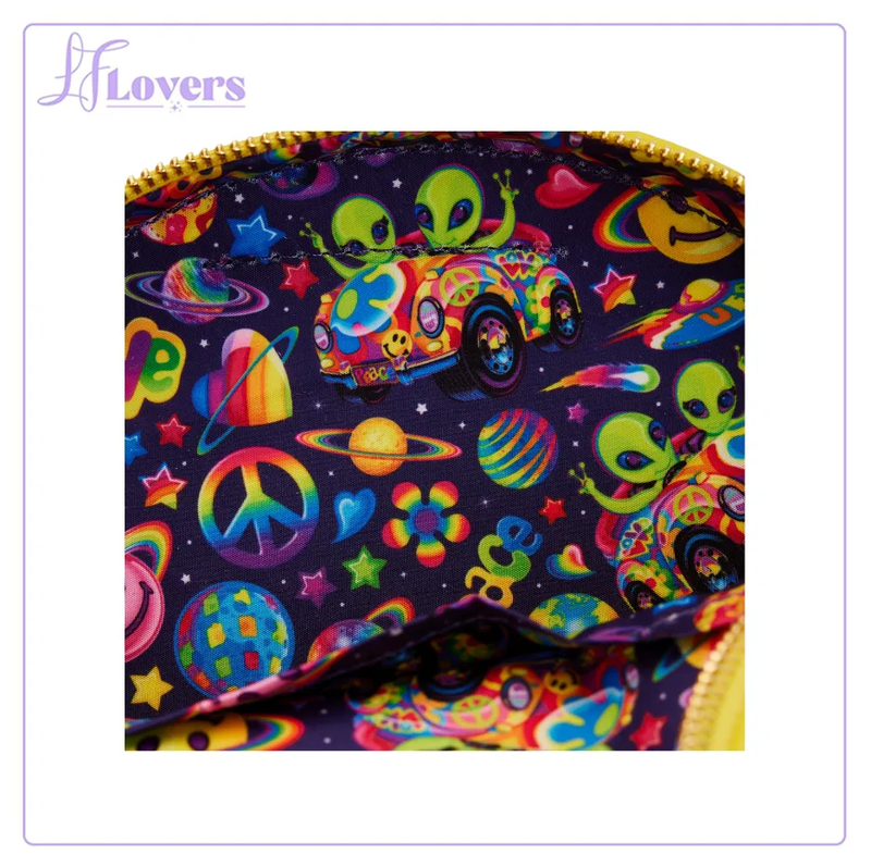Load image into Gallery viewer, Loungefly Lisa Frank Yellow Rainbow Ring Saturn Crossbody  Bag - LF Lovers
