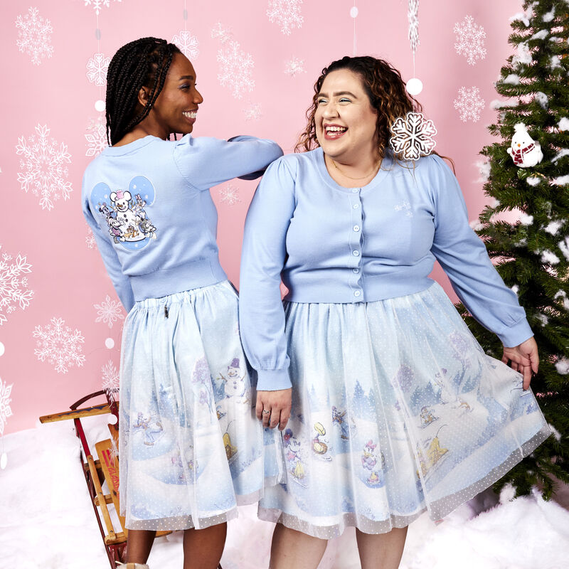 Load image into Gallery viewer, Stitch Shoppe Mickey &amp; Friends Winter Snow Tulle Overlay Skirt - LF Lovers
