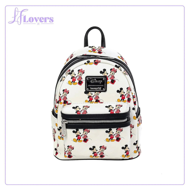 Load image into Gallery viewer, Loungefly Disney Mickey and Minnie All Over Print Mini Backpack - LF Lovers
